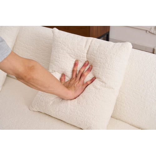 Chenille Full Compression Sofa w/ 4 Pillows