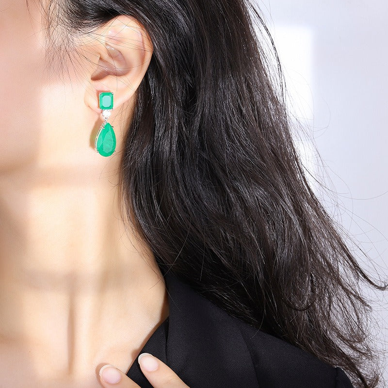Pear-shaped Emerald Tear Dop Earrings