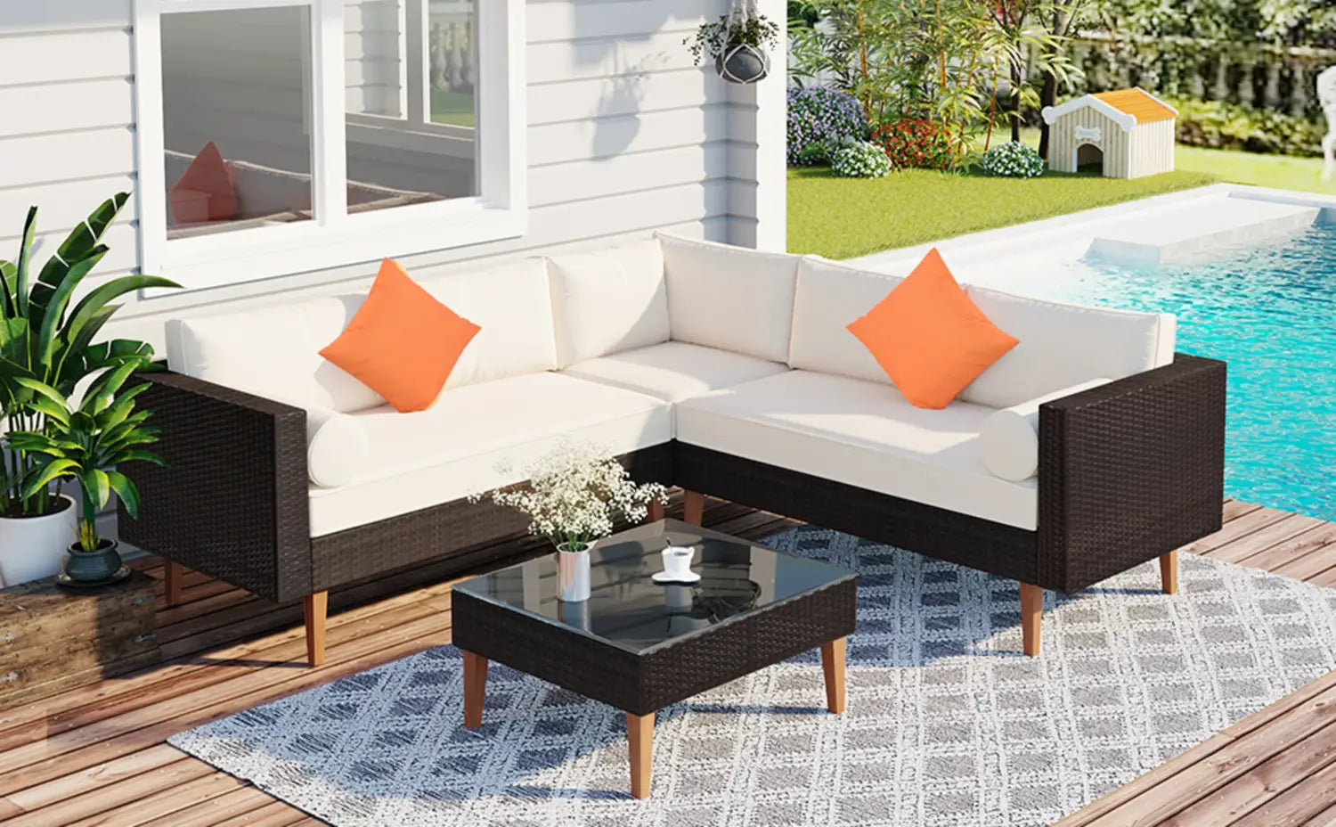 4-Piece Outdoor Wicker Sofa Set
