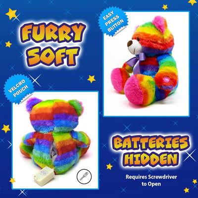 Rainbow Lites Teddy Bear Glow Plush LED Night Light Up Stuffed Animal 2 Pack Set (16 inch)