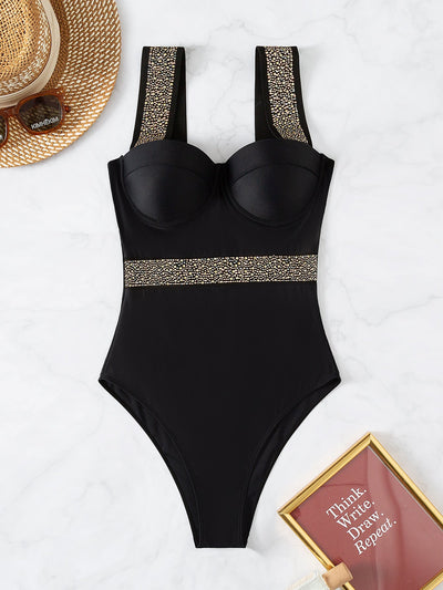 Inlaid Diamond Steel Bracket Push up Swimsuit
