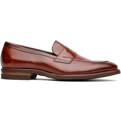 15-400-CGN ROMA Hand Burnished Calfskin Penny Loafer Cognac - Shop