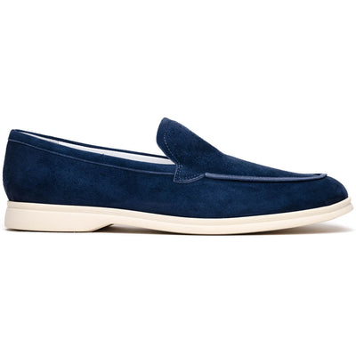 16-621-NVY LIVORNO Sueded Italian Goatskin Loafer Navy - Shop