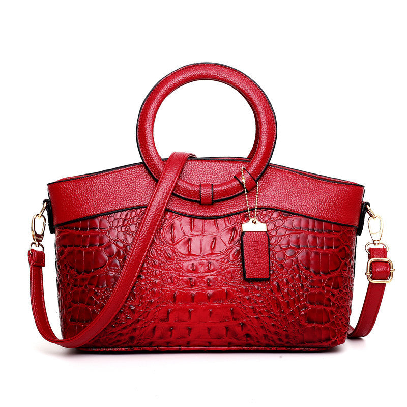 Royal Crocodile Print Handbag
