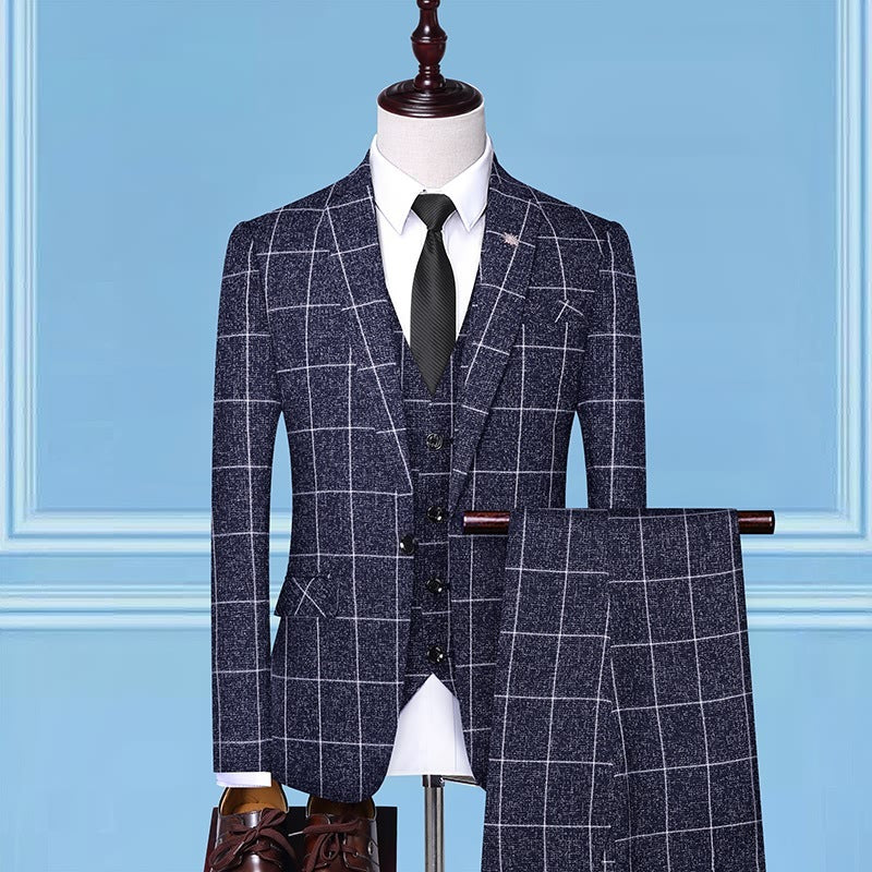 Royal Men's Checkered Suit