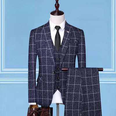 Royal Men's Checkered Suit