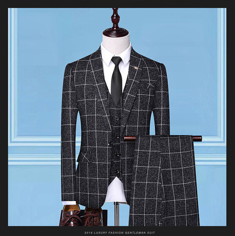 Royal Men's Checkered Suit