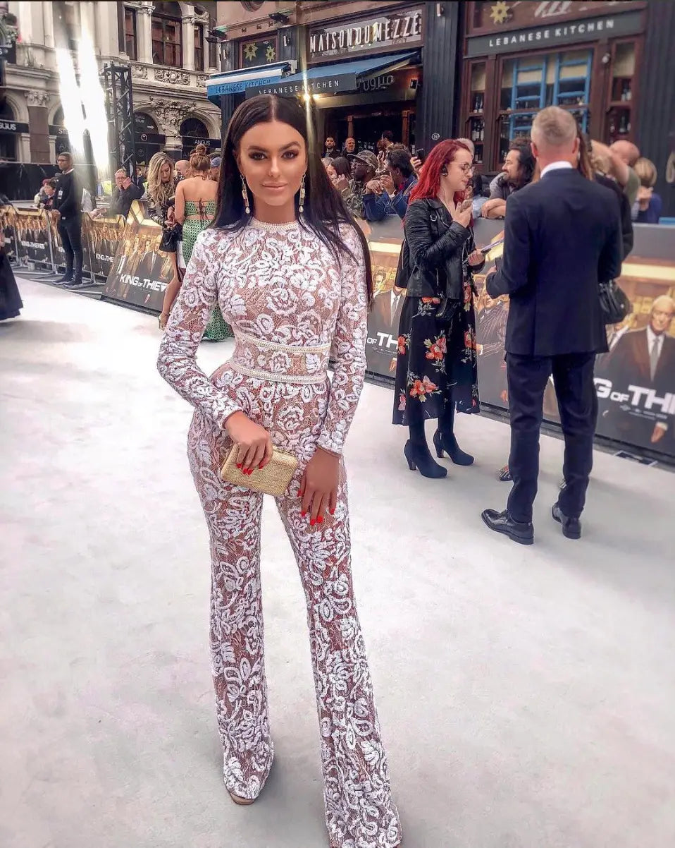 Women’s Lace Flare Leg Jumpsuit