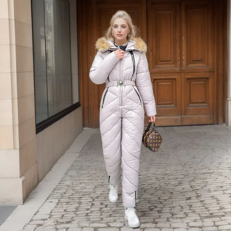 Women’s Faux Leather Snowsuit