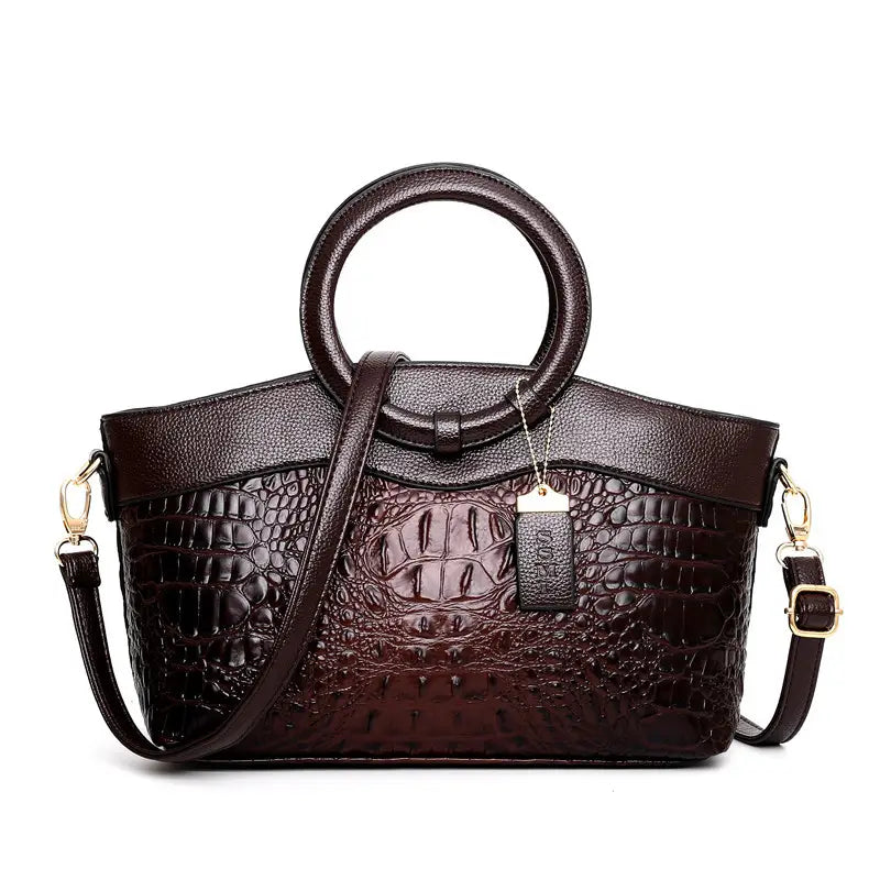 Royal Crocodile Print Handbag