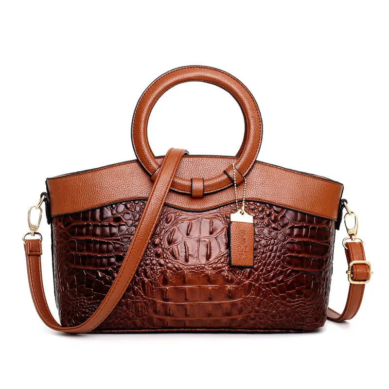 Royal Crocodile Print Handbag