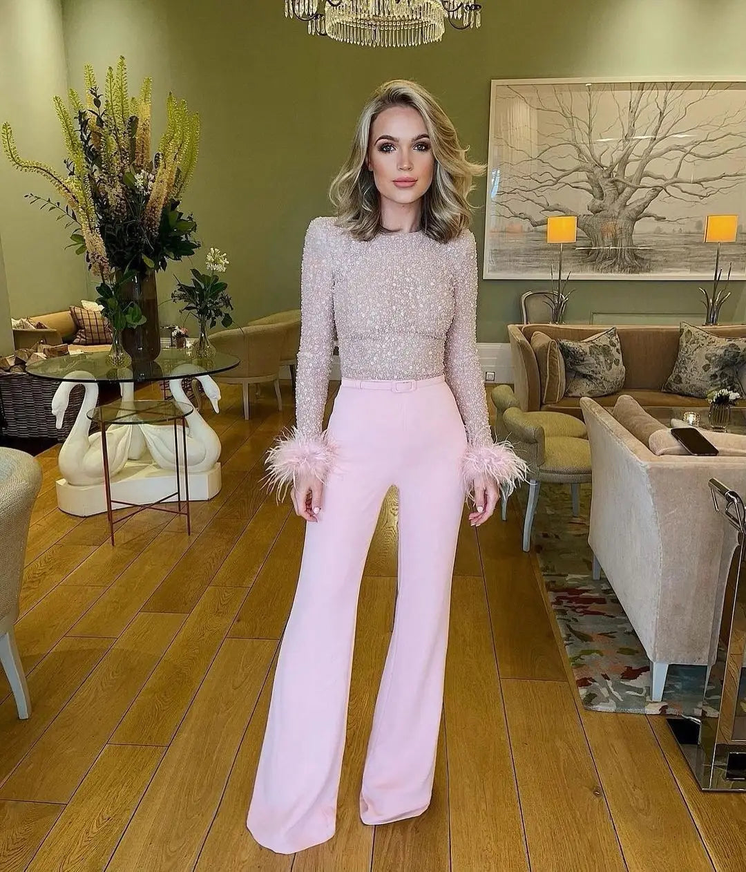 Women’s Feathered Jumpsuit