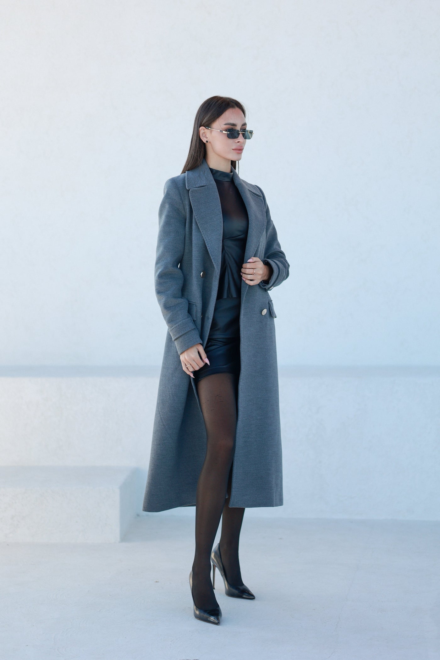 Alaska Classic Cashmere Blend Overcoat in Grey