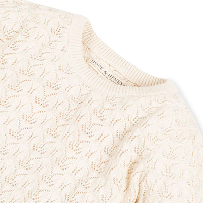 Balloon Sleeve Organic Pointelle Sweater