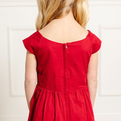 Organic Cap Sleeve Party Dress with Bow Sash
