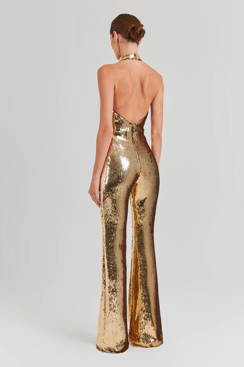 Women’s Sequined Halter Jumpsuit