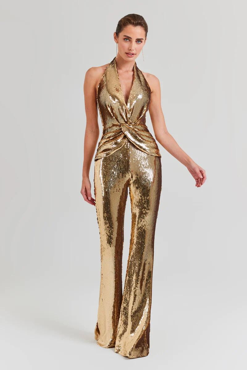 Women’s Sequined Halter Jumpsuit