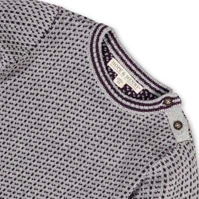 Organic Intarsia Crew Neck Sweater