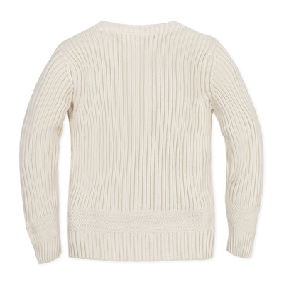 Organic Herringbone Detail Crew Neck Sweater