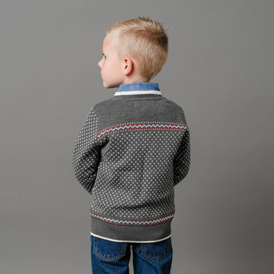 Organic Intarsia Crew Neck Sweater - Baby