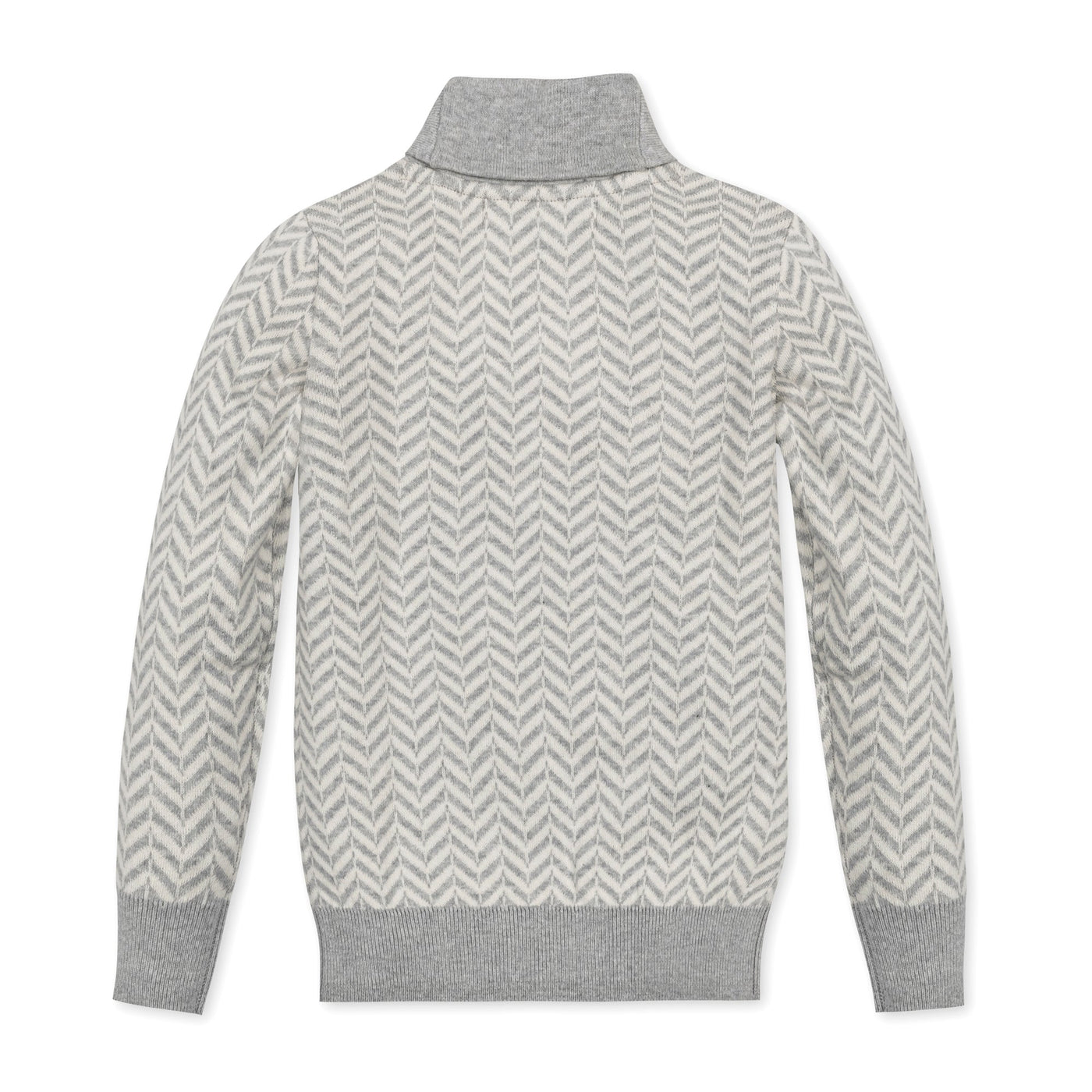 Organic Intarsia Shawl Collar Sweater