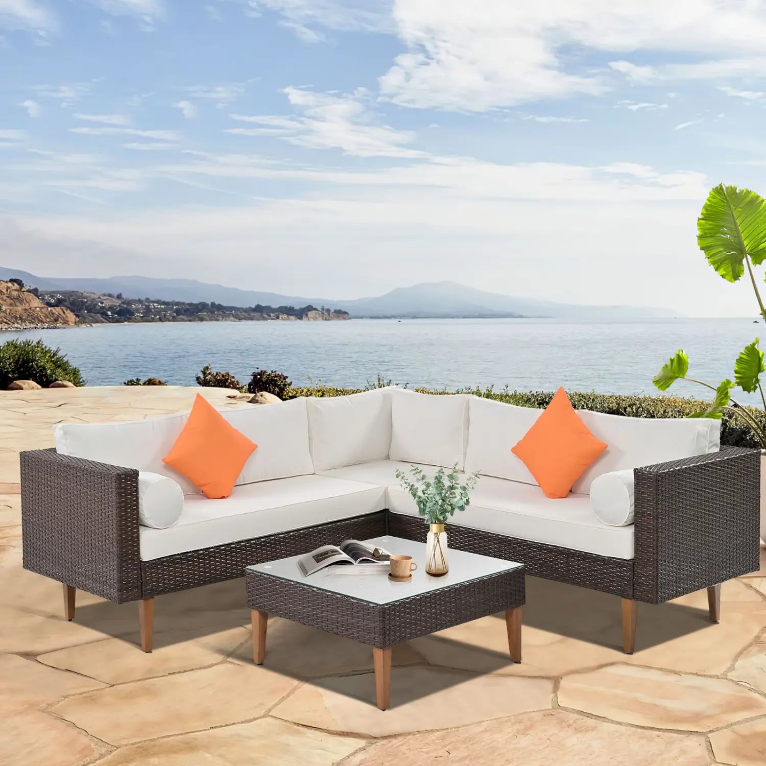 4-Piece Outdoor Wicker Sofa Set