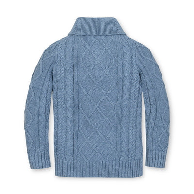 Organic Shawl Collar Cable Sweater