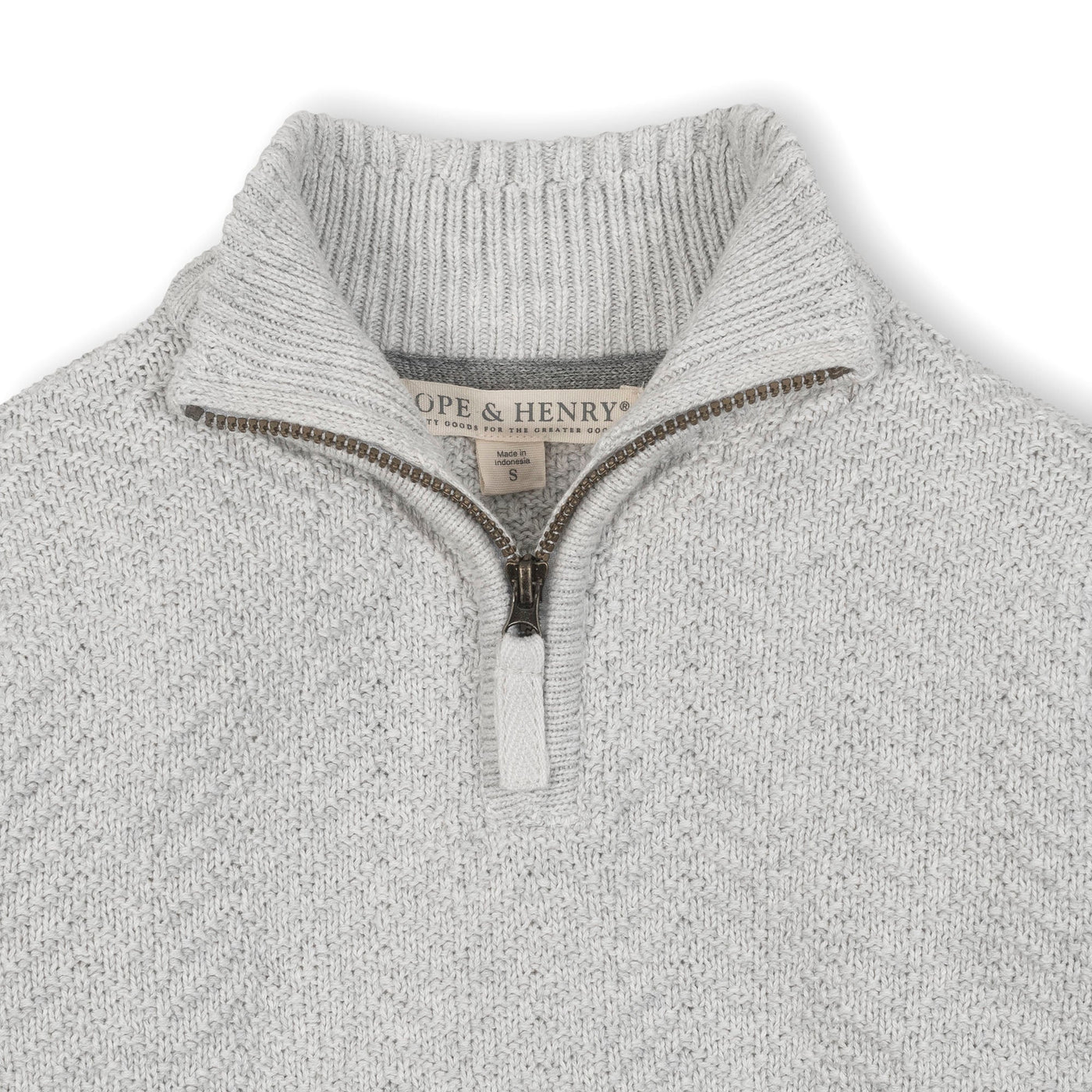 Organic Half Zip Cable Sweater