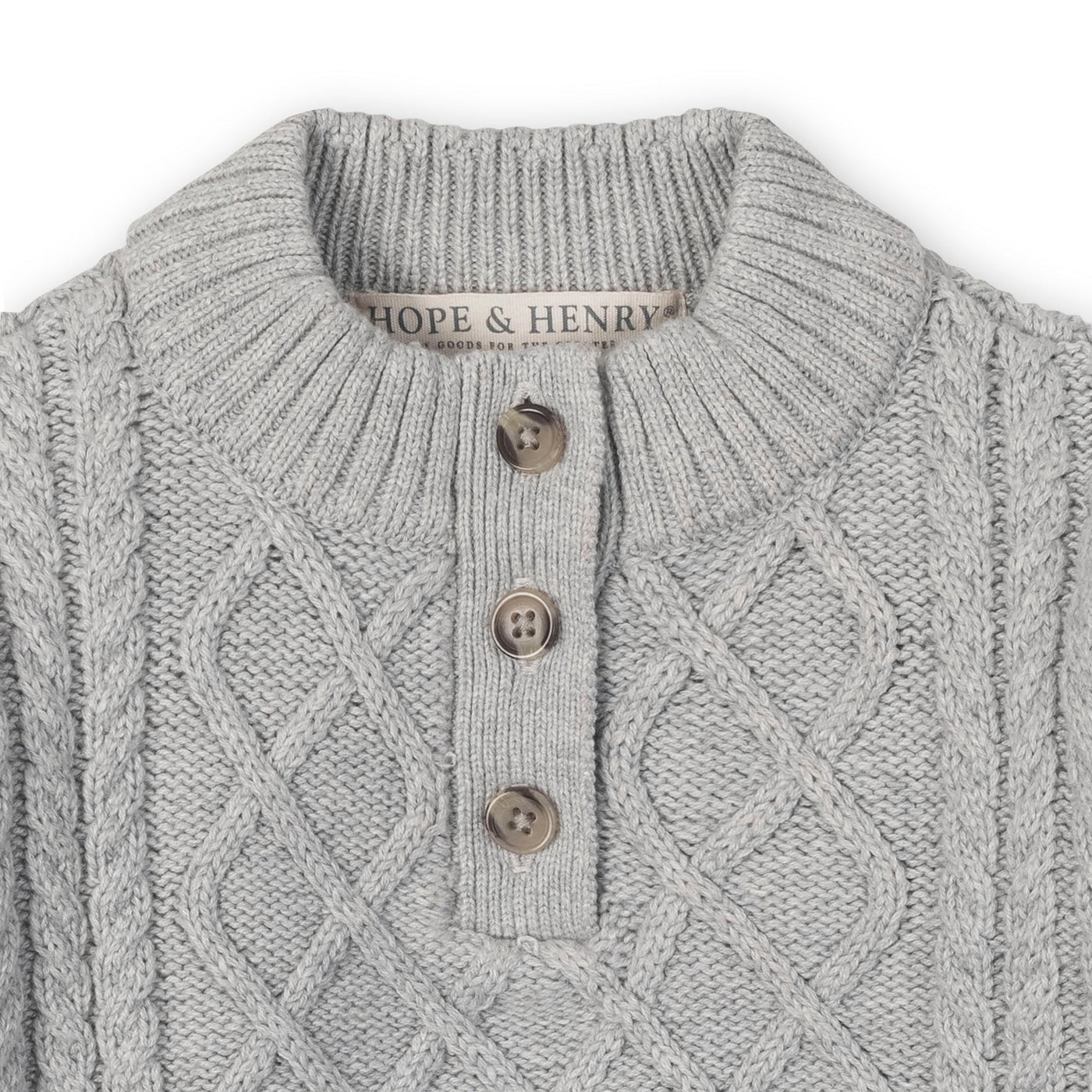 Organic Mock Neck Button Placket Sweater Dress