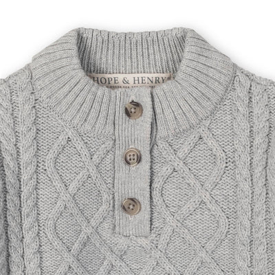 Organic Mock Neck Button Placket Sweater Dress