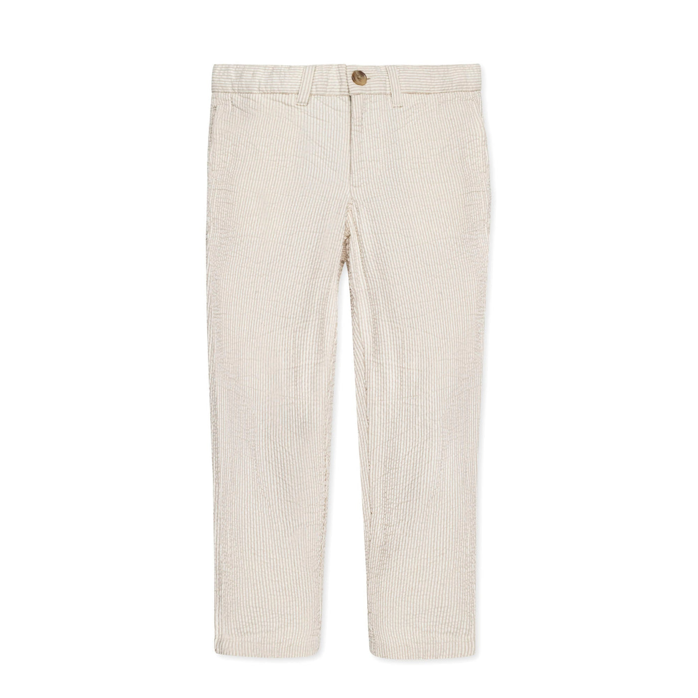 Organic Seersucker Suit Pant Tan