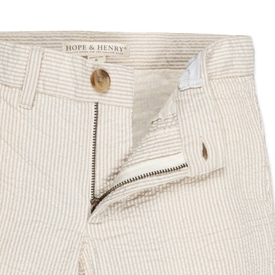 Organic Seersucker Suit Pant Tan