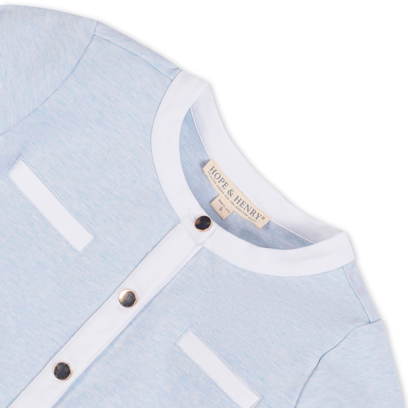 Organic French Terry Contrast Trim Cardigan