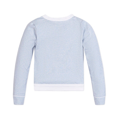 Organic French Terry Contrast Trim Cardigan