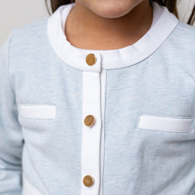 Organic French Terry Contrast Trim Cardigan