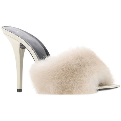 Mink Fur High-heeled Sandals