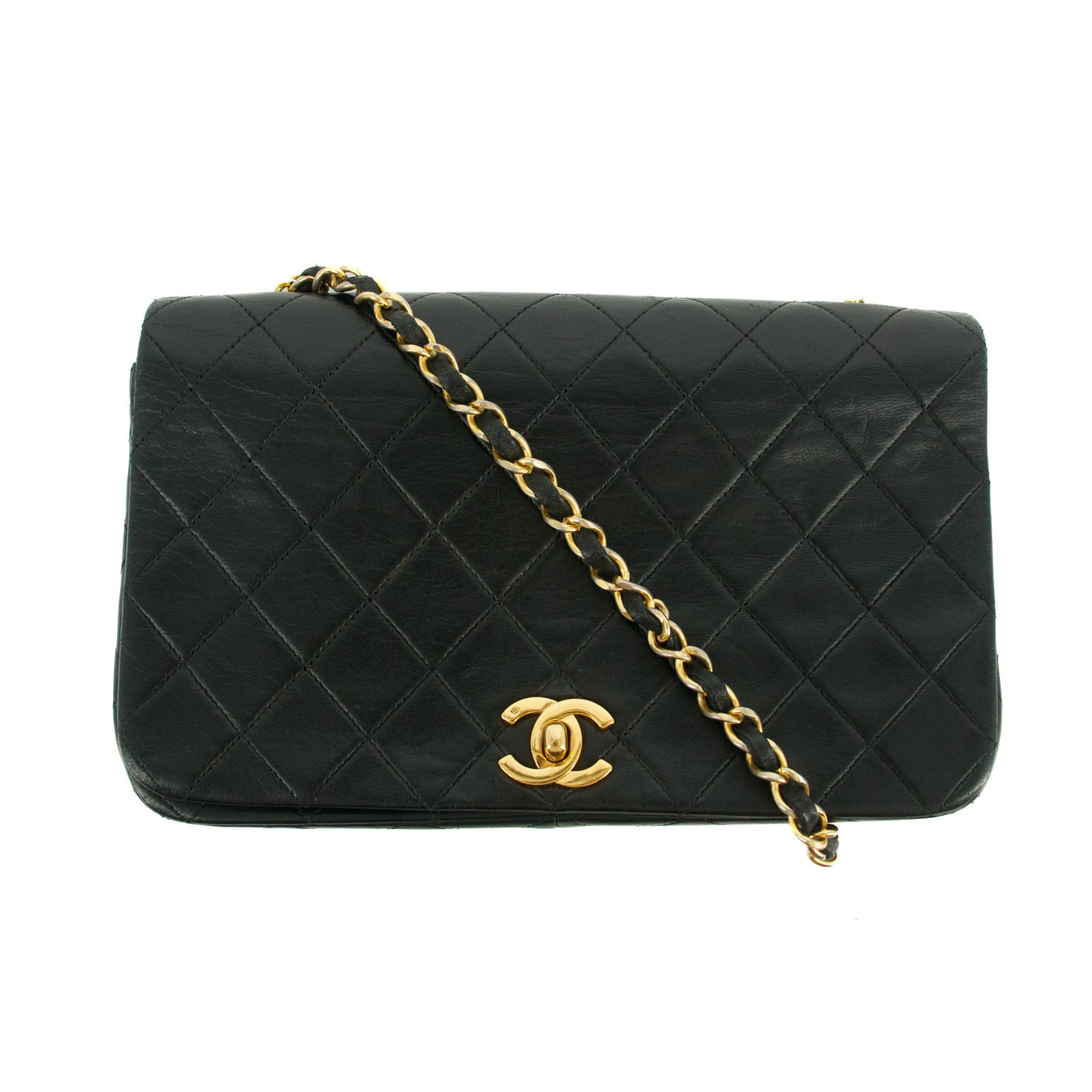 Chanel Matelasse Lambskin Black Single Flap Shoulder Bag #2958