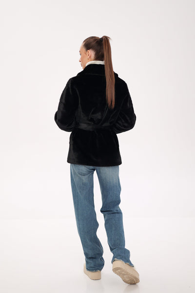 Faux Mink Effect Fur Coat
