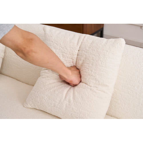 Chenille Full Compression Sofa w/ 4 Pillows