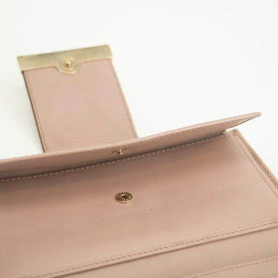 Gucci Beige & Pink GG Canvas French Flap Long Wallet #3920