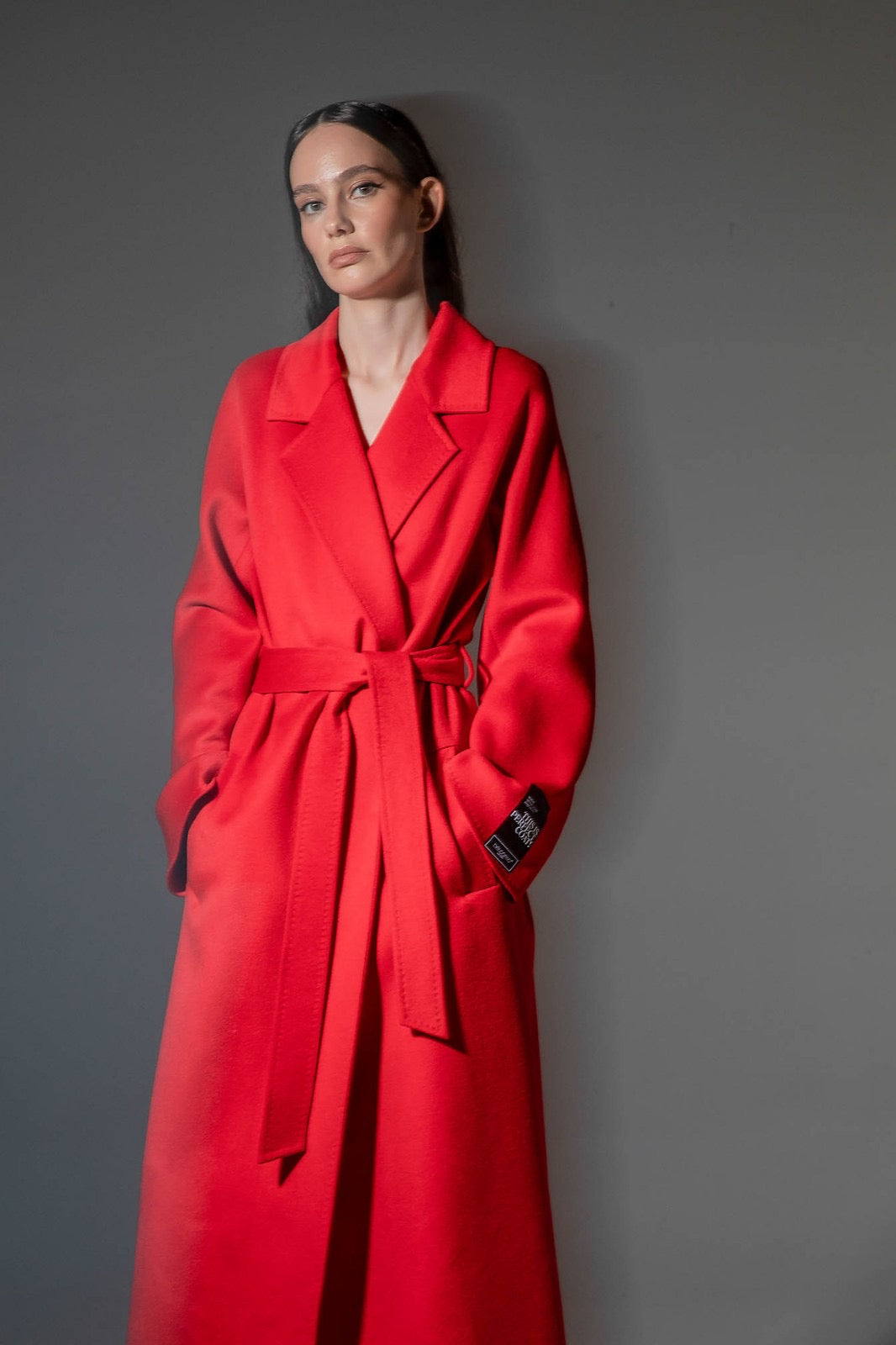 Chester Premium  Wool Cashmere Coat in Sicily Red