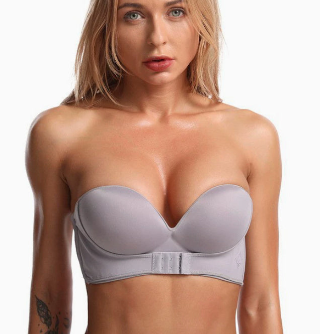 Strapless Non-slip Front Buckle Pushup Bra