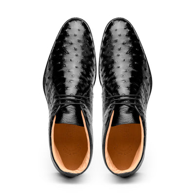 43-594-BLK MARCO Ostrich Quill Chukka Boot, Black