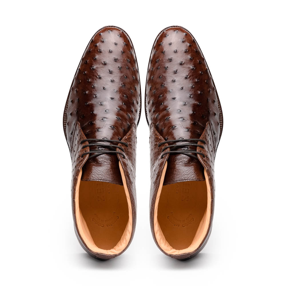 43-594-BRN MARCO Ostrich Quill Chukka Boot, Brown