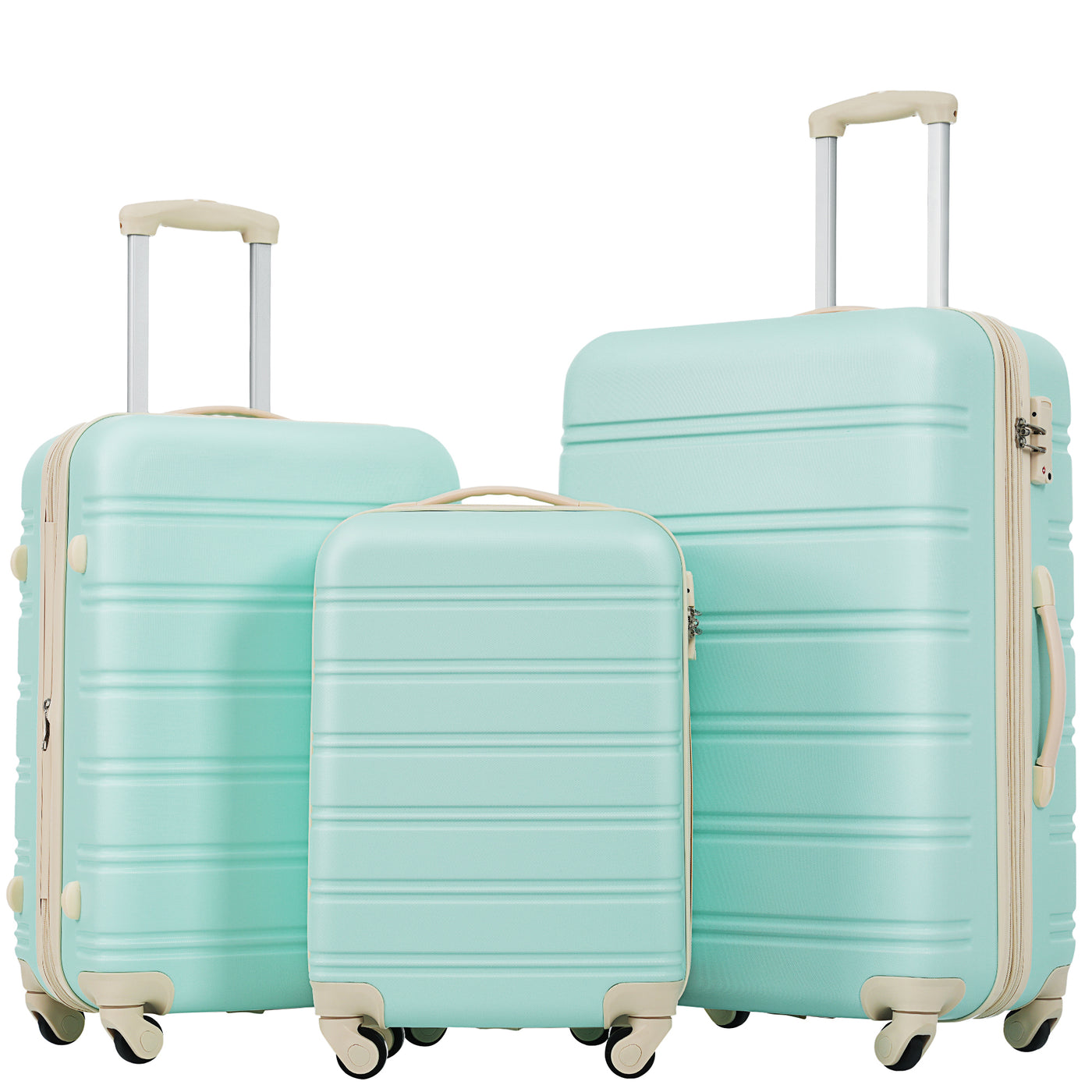 Light Green 3 Piece Luggage Set with TSA Lock