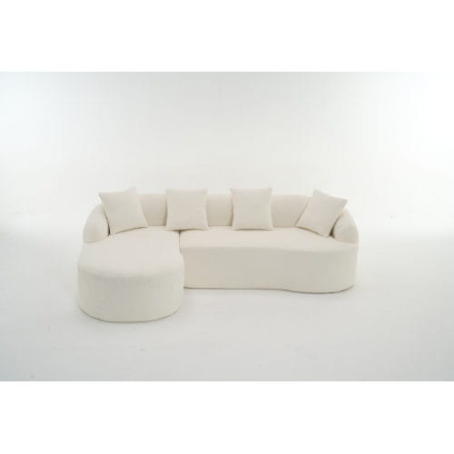 Chenille Full Compression Sofa w/ 4 Pillows