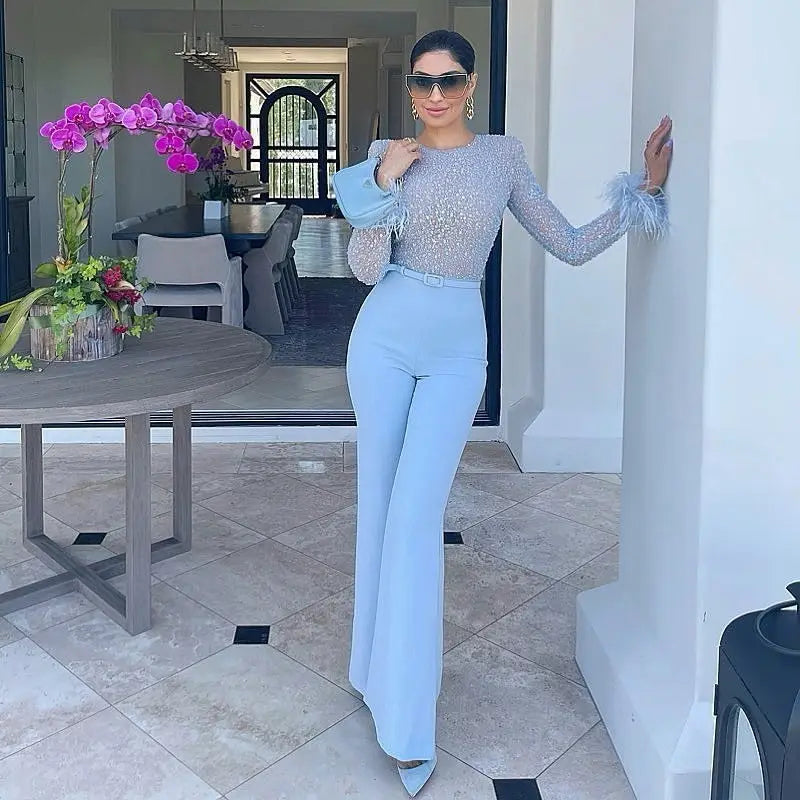 Women’s Feathered Jumpsuit