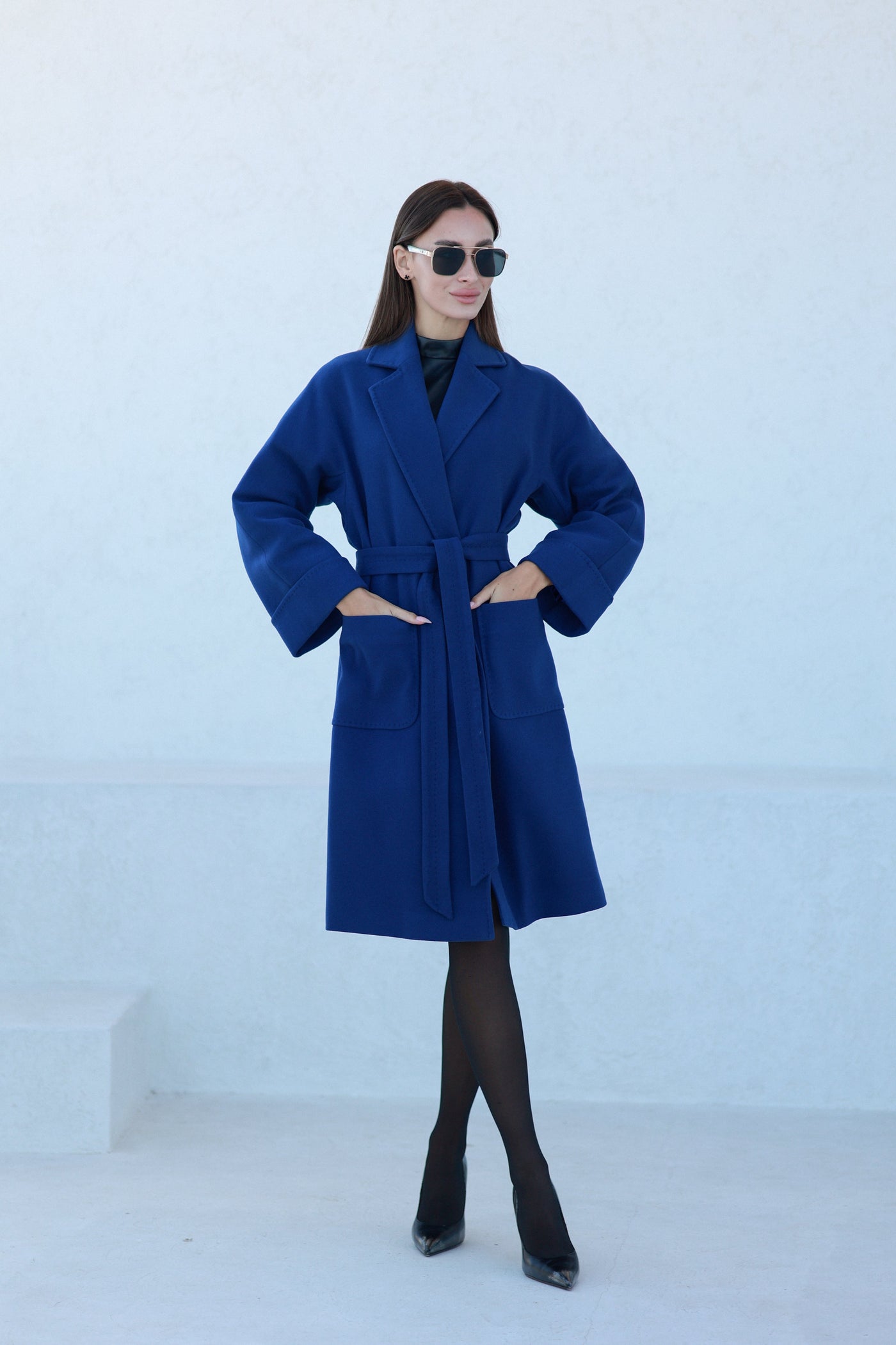 Classic Wraparound Cashmere Blend Overcoat