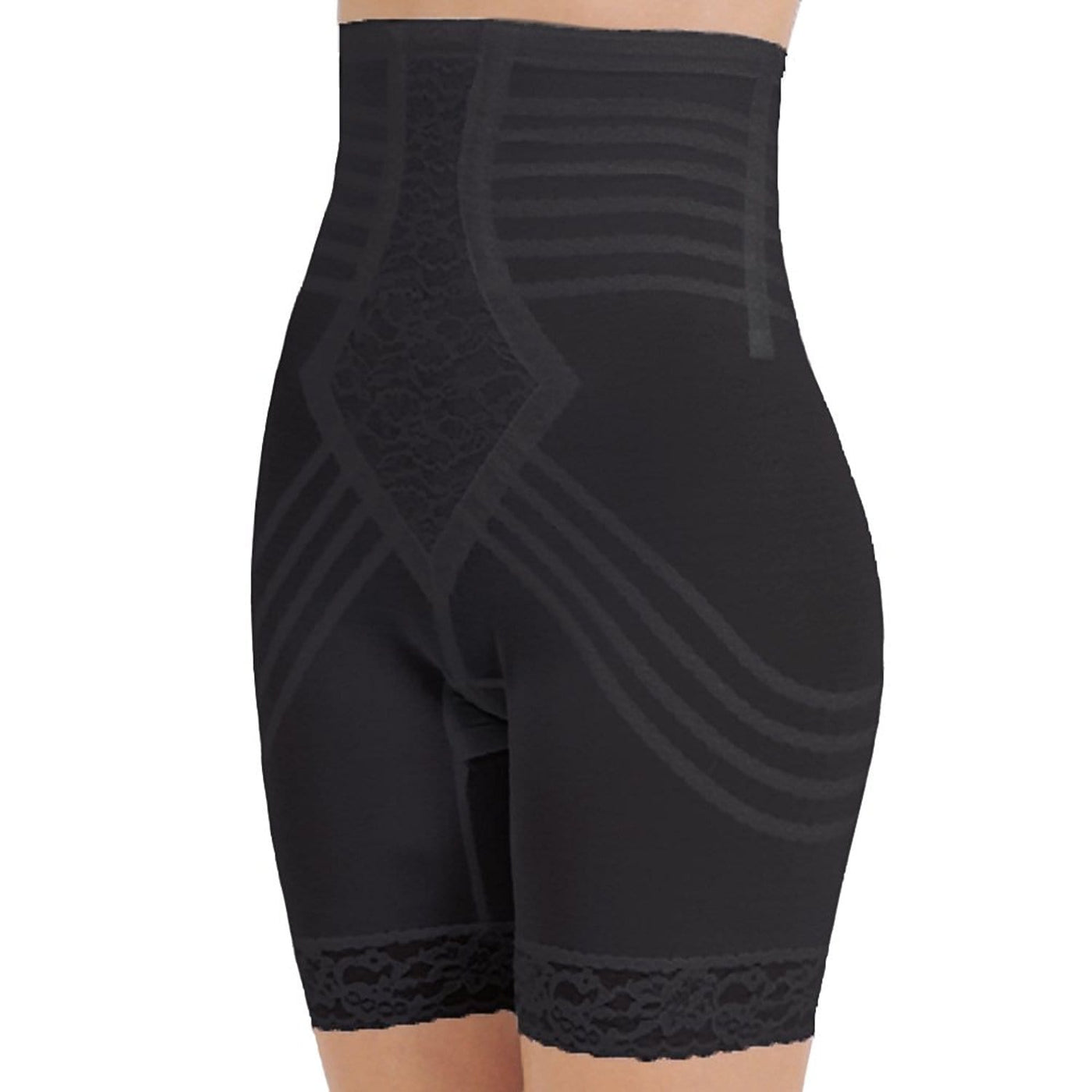 Style 6201 | Breathable High Waist Thigh Slimmer with Side Zipper | No Roll Power Mesh Hourglass Shaper | Firm to Extra Firm Support