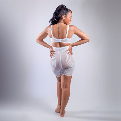 Style 6209 | Breathable High Waist Thigh Slimmer | No Roll Power Mesh Hourglass Shaper |  Firm to Extra Firm Support